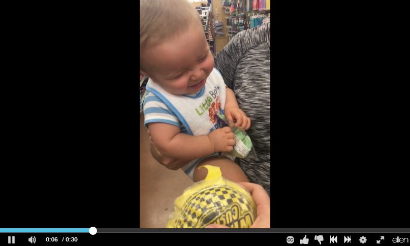 8 month old Mason discovers a whoopie cushion! Hilarious! [video]