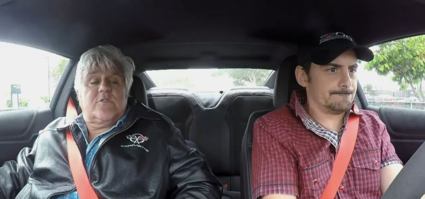 Jay Leno give Brad Paisley a driving lesson