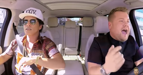 TONIGHT! Bruno Mars On ‘Carpool Karaoke’ With James Corden