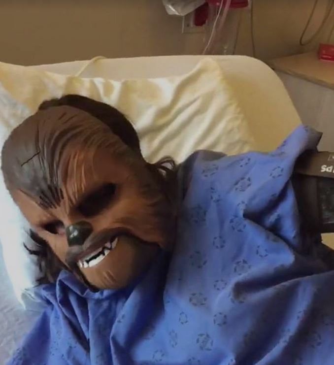 Woman Gives Birth Wearing Chewbacca Mask
