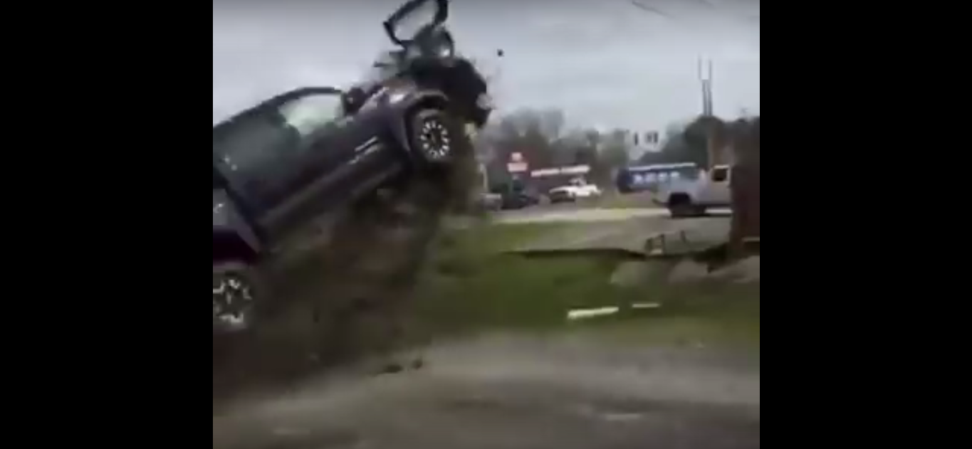 Watch This Crazy Truck Go Airborne During Police Chase