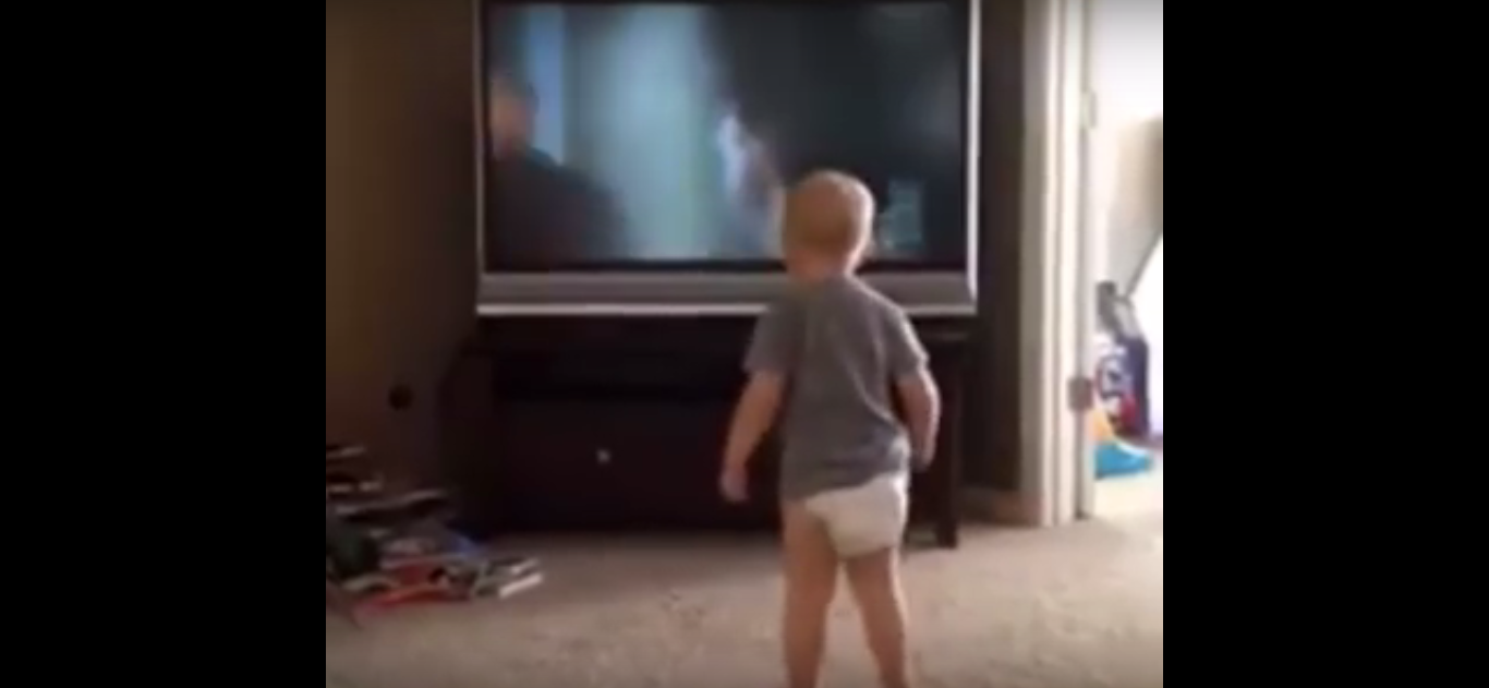 Amazing Baby Imitates Classic Rocky Scene