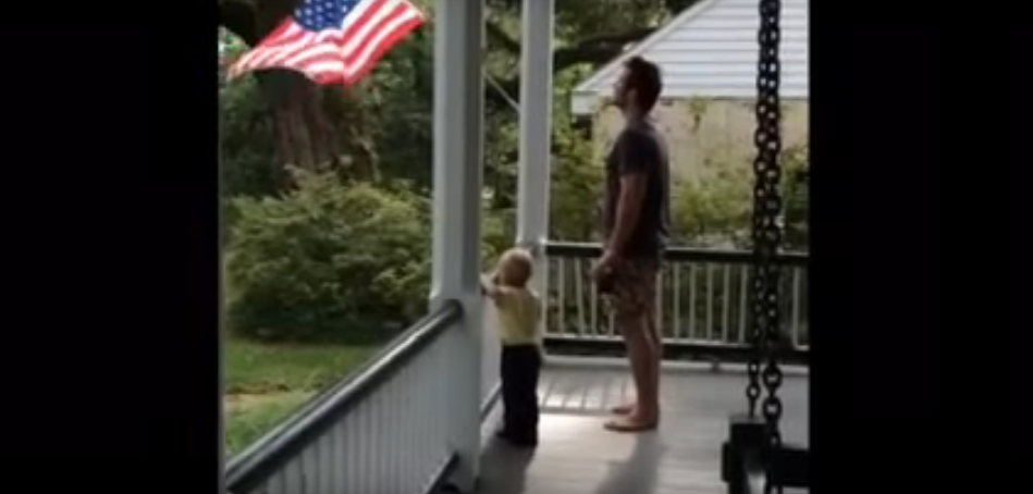 Watch Chris Pratt Teach His Son The Pledge of Allegiance