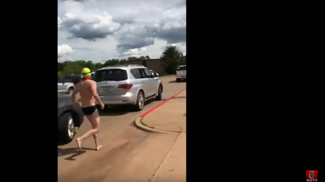 Watch This Dad Embarrass His Son by Picking Him Up From School in a Speedo