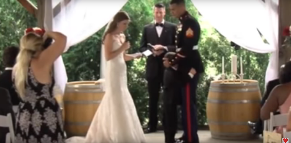A Marine Kid Has the Perfect Reaction to His Future Step Mom’s Vows [WATCH]