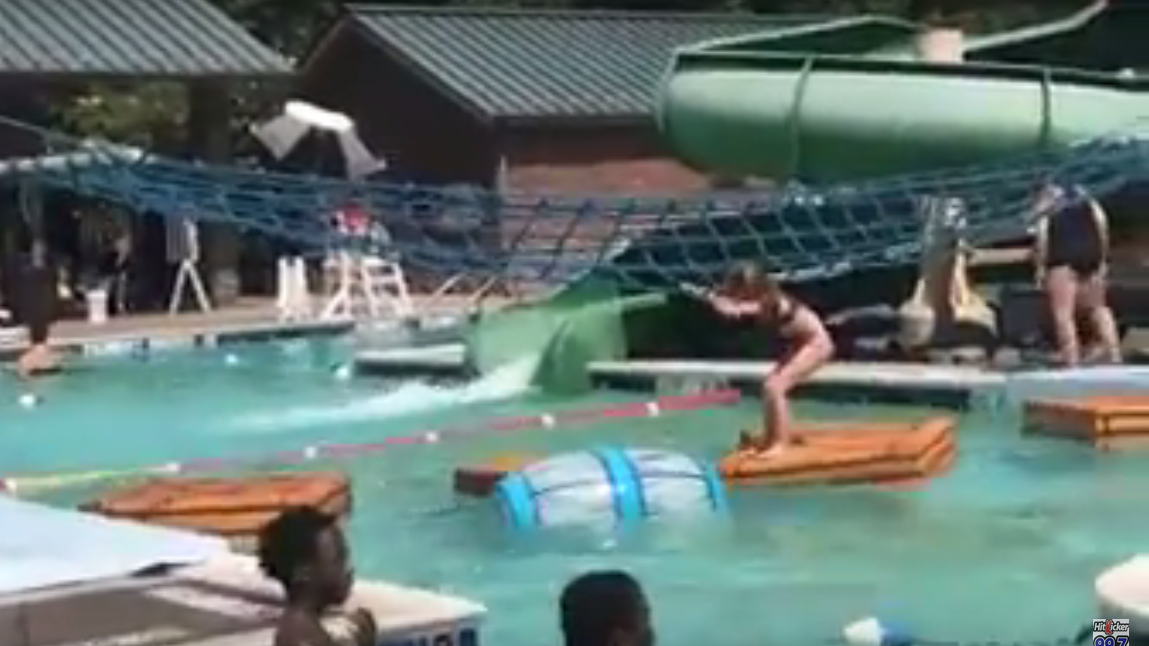Local Grandmother Gives Epic Ninja Warrior Commentary While Her Granddaughter is Swimming [WATCH]