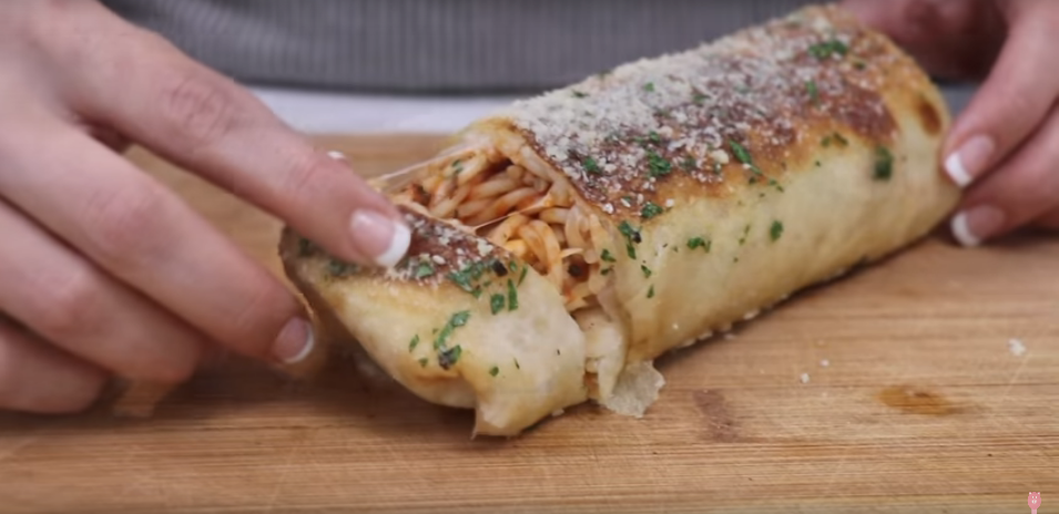 How to Make a Spaghetti Burrito [WATCH]