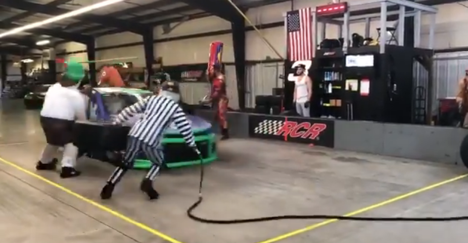 Nascar Pit Crew Shows Off Halloween Skills [WATCH]