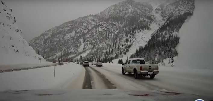 Driver Records Dangerous Footage While Being Stuck in the Middle of an Avalanche [WATCH]