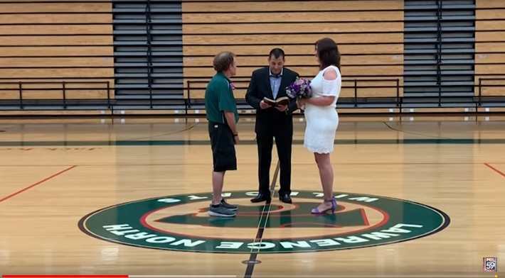 Guidance Counselor and Social Studies Teacher Surprise School by Getting Married in Gymnasium [VIDEO]