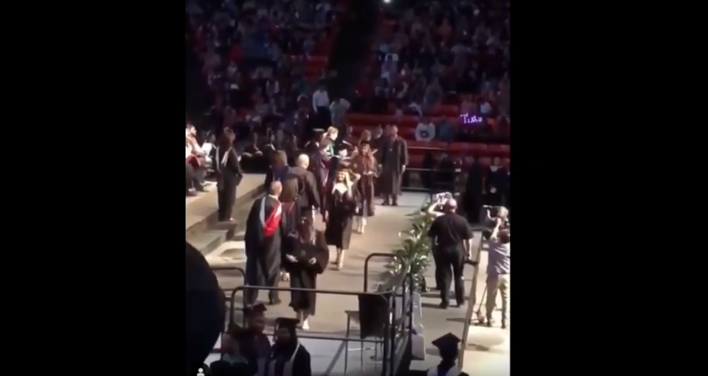 Graduate Attempts to Do a Back Flip Before Receiving Diploma and Fails [WATCH]