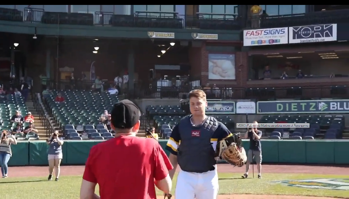 Marine Mom Gets the Ultimate Surprise After Throwing the First Pitch at Baseball Game [VIDEO]