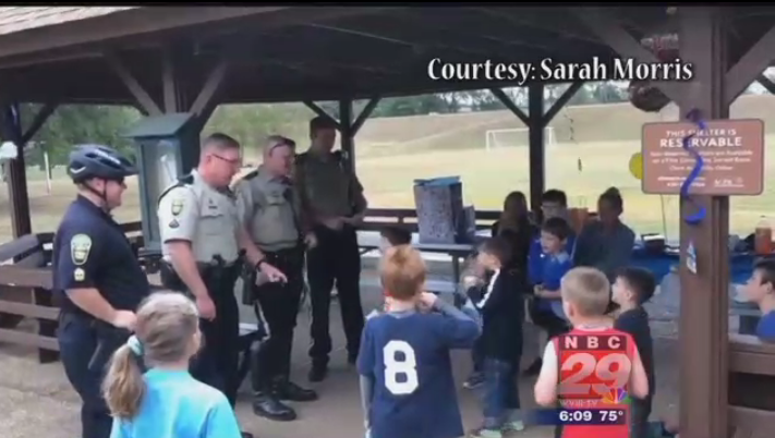 Local Police Officers Surprise 9-Year Old Boy at Birthday Party [VIDEO]